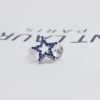 hot selling star shape crystal earring new design blue crystal stud earring