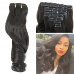 Hot-selling synthetic curly hair pieces long wavy beyonce hair pieces 20" 160g 7 pieces 16 clips 1 set