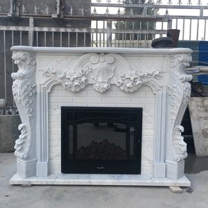 Hot selling white marble woman statue fireplace mantel