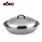 Hottest Cookware Pan Wok Basting Cover Steaming Stainless Steel Cooking Pot Cover with Heat Resistant Handle