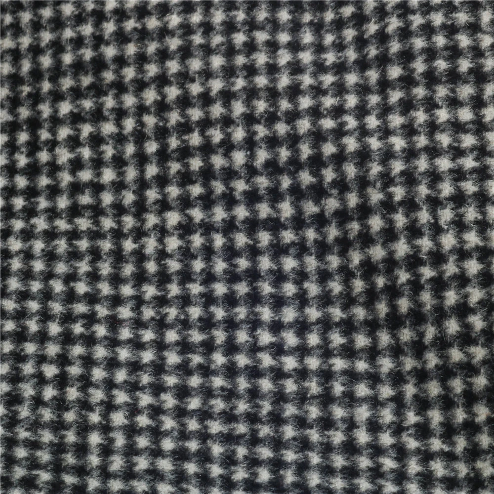 houndstooth wool woolen fabric beautiful polyester wool woven fabric
