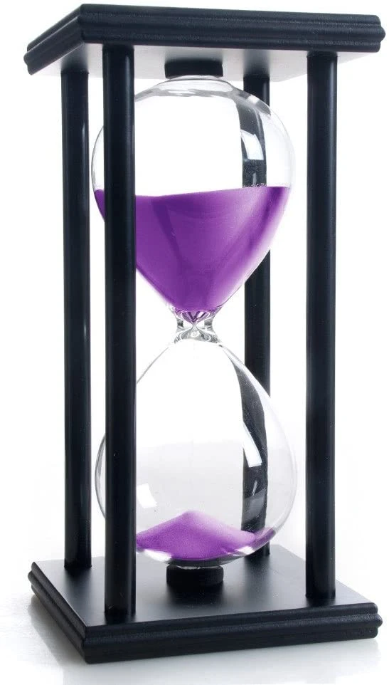 Hourglass 60 Minutes colorful sand timer black wooden frame sand clock