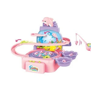 HUADA 2020 3 Colors Happy Children Table Game Set Cartoon Battery Operated Baby Fishing Toy