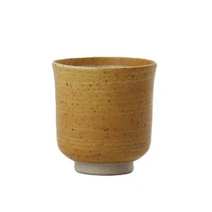 Hualian factory Japanese style classic orange frosted ceramic stone handcraft tea cup