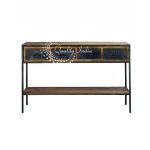 Industrial Four leg cheap narrow hospital and home use metallic furniture drawers wooden side table
