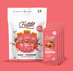 Italian food ice lolly guava and strawberry frozen snack fruit ice cream