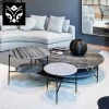 Italian Style Minimalist Marble Coffee Table Modern Designer Furniture Wood Legs Coffee Table