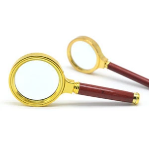 Jiabo stock 2x/4x/6x/8x/10x hot sale hand held magnifier with wood hand for reading
