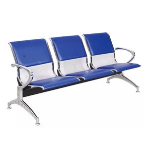 JOHOOFURNITURE Metal Airport Chair Stainless Steel Waiting Bench 3 Seats Hospital Chairs with Arm