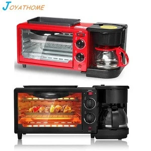 Joyathome 3 in 1 Breakfast Maker Coffee Kettles and Toaster Sets Electric Grill Pan Mini Bread Oven Drip Coffee Machine