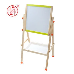 Kids toy wooden double sided easel with magnet