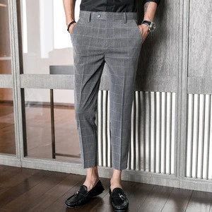 mens dress pants New Fashion Korean Style Slim Fit Casual Straight Pants  Male Anti-wrinkle social pants Young men's trousers - AliExpress