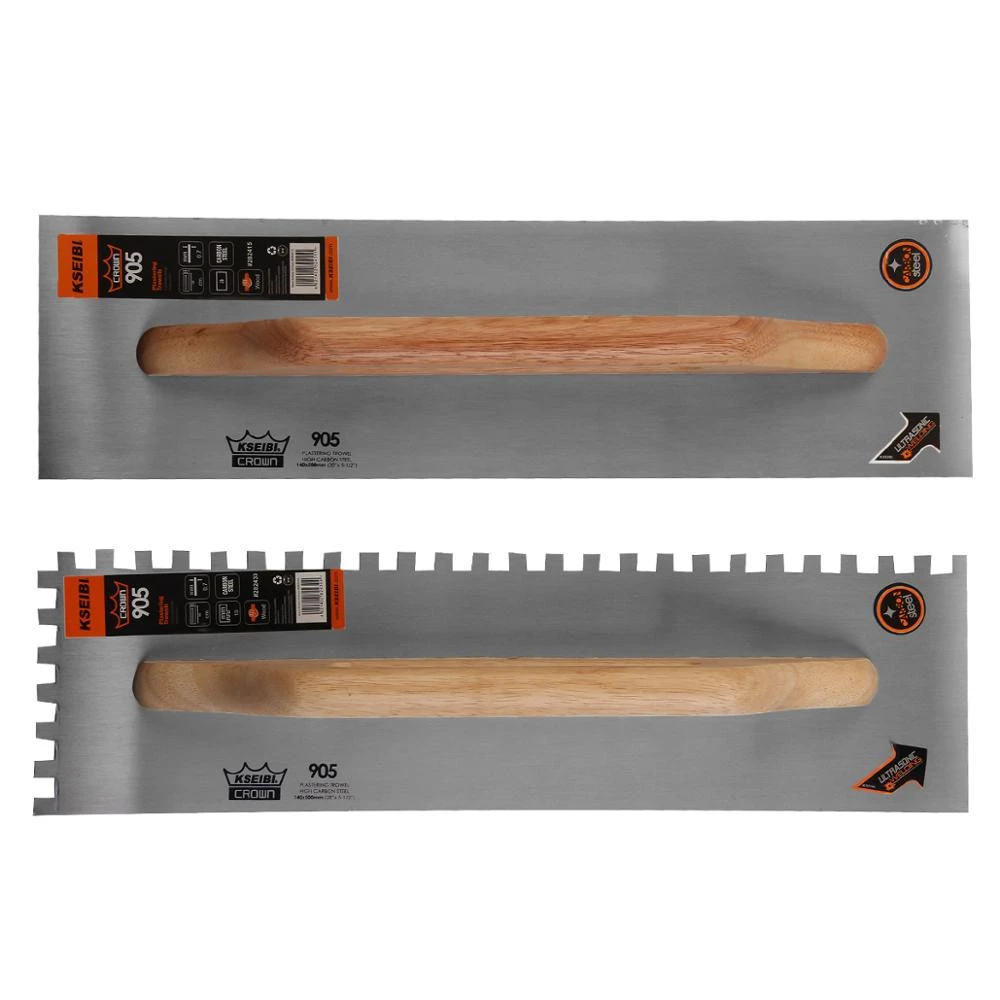 KSEIBI High Quality Carbon Steel Construction Plastering Trowel With Wooden Handle