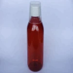 Large Capacity 180ml Brown Round Bottle Plastic Syrup Bottles With Measuring Cups