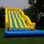 Large durable PVC inflatable water slide with swimming pool tube slide for summer