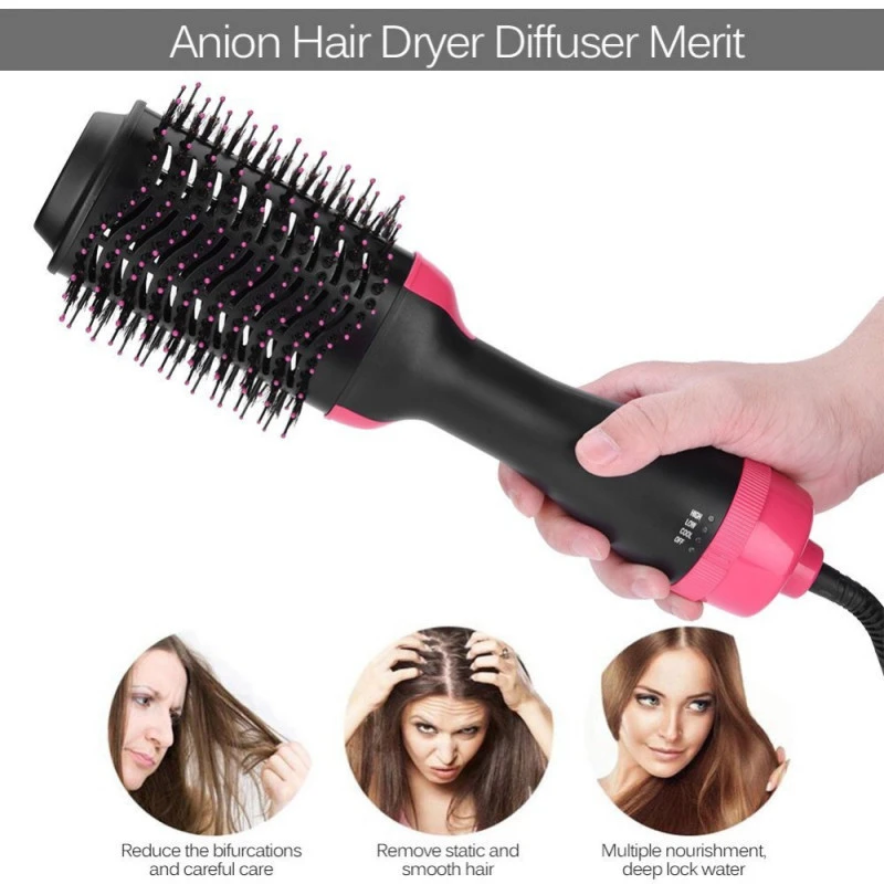 Latest 2 in 1 Multi functional Hair Dryer Volumizer Rotating Hot Hair Brush Curler Roller Rotate Style Comb Styling Curling