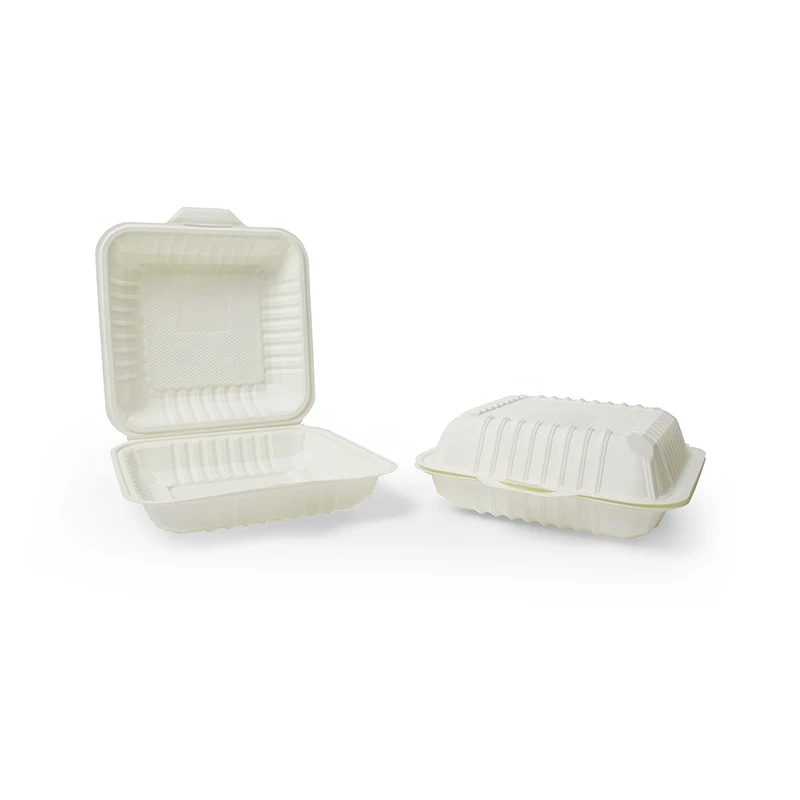 leakproof compostable Food customizable logo biodegradable eco-friendly corn-starch packaging box