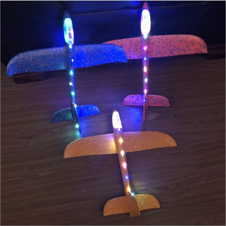 LED light Foam Throwing Glider Airplane Inertia Night Model Aircraft Toy Hand Launch  High Quality
