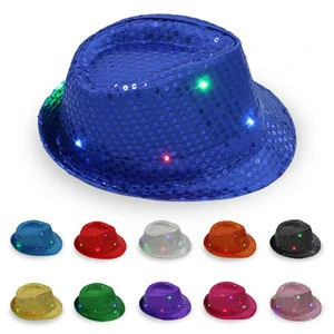 LED Luminous jazz hat Flashing led fedora hat for dance party
