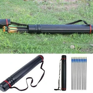 Linkboy 63cm-105cm PE Bow Arrow Quiver Archery Tube Black Case Bag Adjustable Multifunction Hunting Accessories for 24pcs Arrows