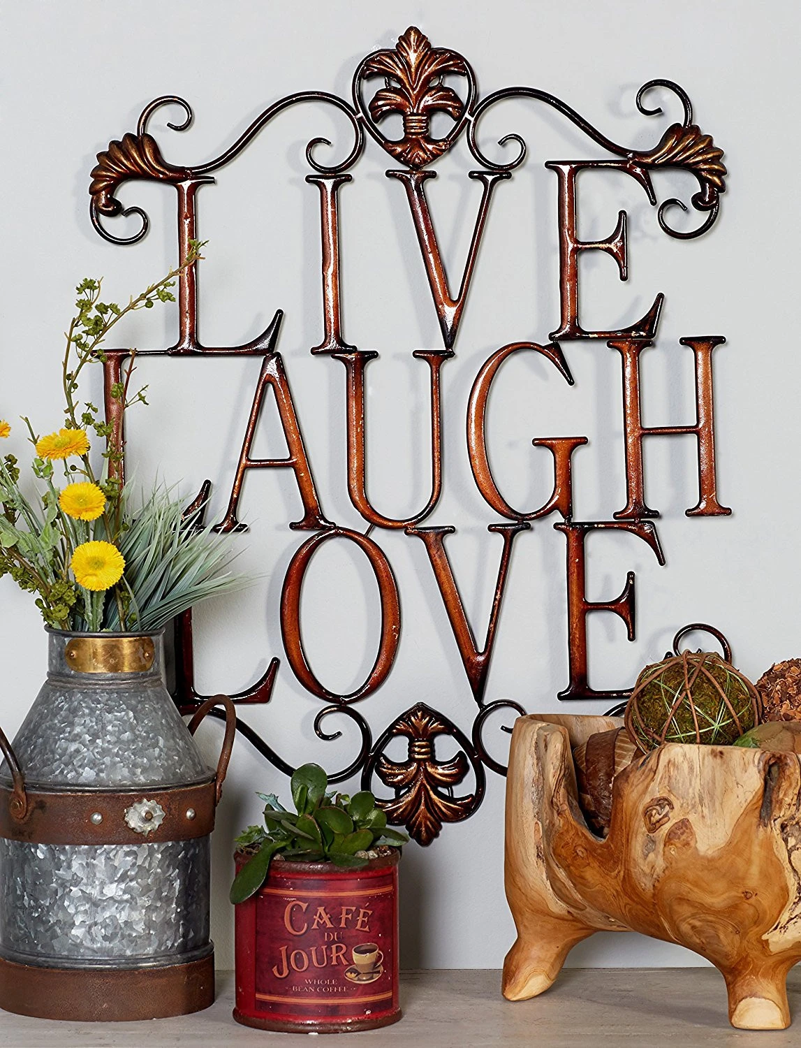 Live Laugh Love Modern Abstract Metal Wall Art Home Decor Decoration 28&quot;h, 21&quot;w