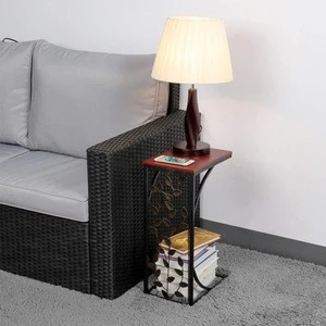 Living Room Vine Leaf design metal Sofa side end table Accent TV Tray coffee table