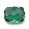 Loose faceted cushion cut hydrothermal emerald