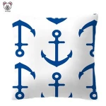Low MOQ Marine Series Home Decoration Cushion cover Custom Linen Sofa Anchor Cushion Cover