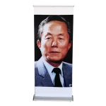 Luxurious Aluminum Sliver Teardrop Roll Up Banner Stand Retractable Display Stands Portable Backdrop