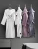 Luxury Cotton Custom Embroidered Logo Hooded Ankle Length Terry Fabric Hotel Bathrobe Spa Robe Women and Men with Pockets