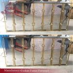 Luxury Glass top modern bar furniture stainless steel gold reception desk