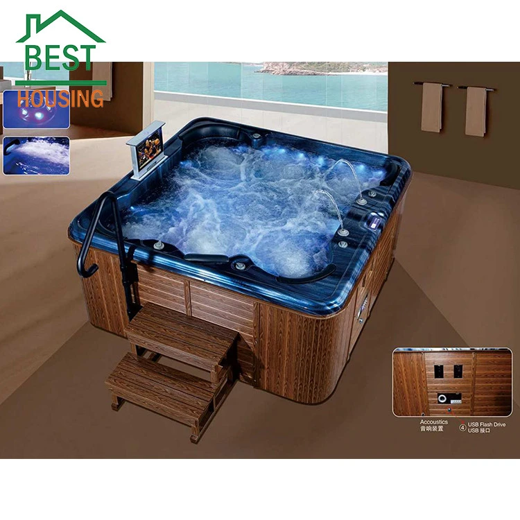 Luxury spa massage/ outdoor European spa/ outside whirlpool bathtub