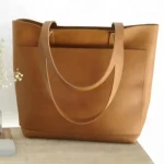 Luxury Vintage Tote Bag Genuine Leather and Canvas for Travel Work Weekend Adventures Portable Feature
