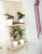 Import Macrame 2 Layers Woven Hanging Plant Flower Pot Holder Garden Storage Rack Organizer Hanger Home Decoration Wooden Wall Shelf from China
