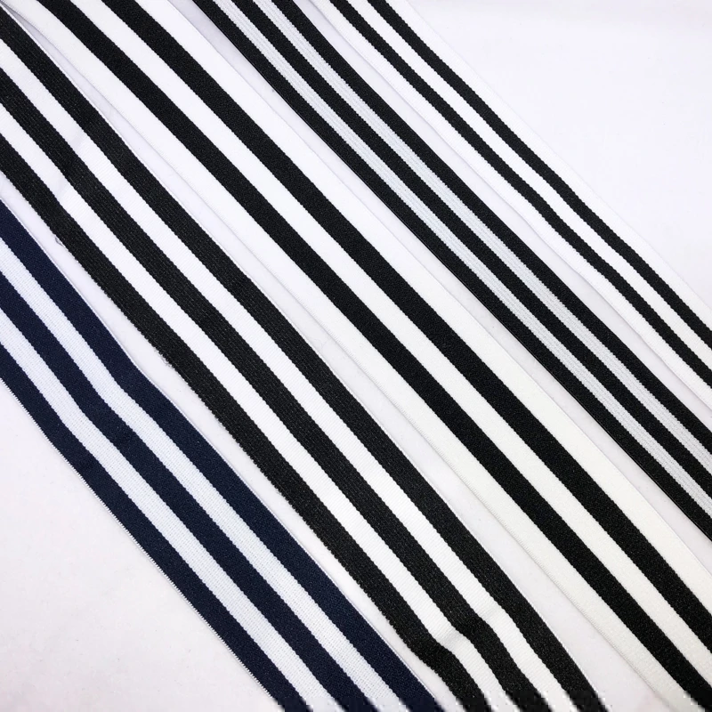 Manufacturer Wholesale Classic Design Black and white stripe elastic belt polyester