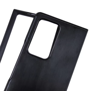 Matte Hard PC groove blank Phone Case For Samsung Z fold 3  inlay wood python leather cover