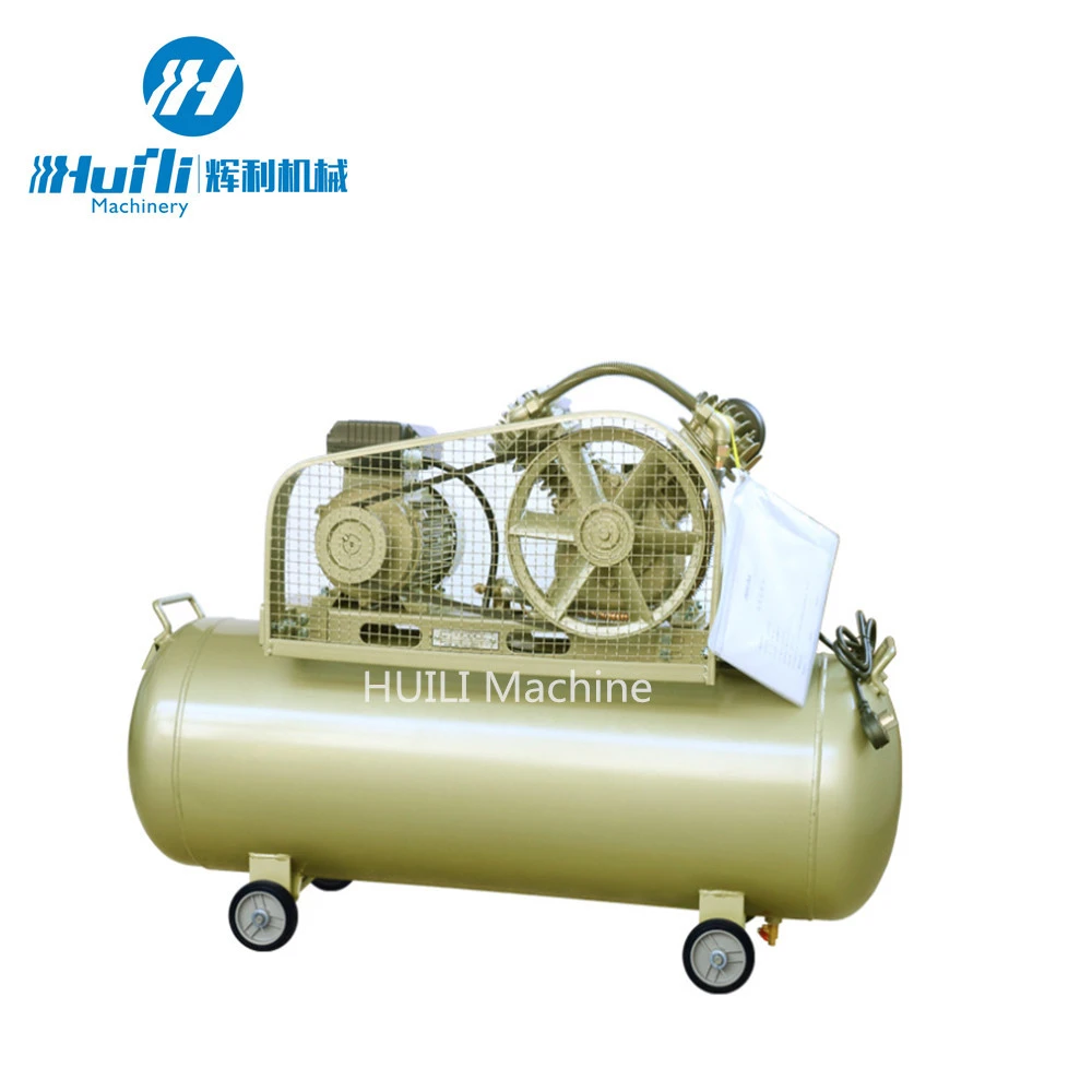 Mobile Air-compressor 2HP Piston Type Belt Driven Air Compressor Reciprocating Double Piston Air