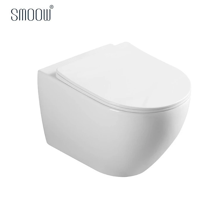 Modern design washdown rimless round porcelain wall hung  toilet with water saving