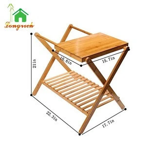 Modern Foldable Suitcase Stand Wooden Antique Folding Luggage Rack for Bedroom