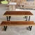 Import Modern home furniture iron wood coffee table set /solid wood pine slab furniture dining table set from China