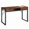 Modern Wood and Metal Two Drawers Computer Desk Study Writing Desk  PC Laptop for Home Office Table
