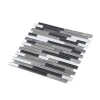 Moonight Latest Design Stainless Steel Mixed Bamboo Strip Glass Mosaic Wall tile for Backsplash