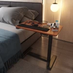 Movable Slim Small Bed Side C Leg Electric Height Adjustable Standing Desk Smart Modern Overbed Table LoctekMotion ET026