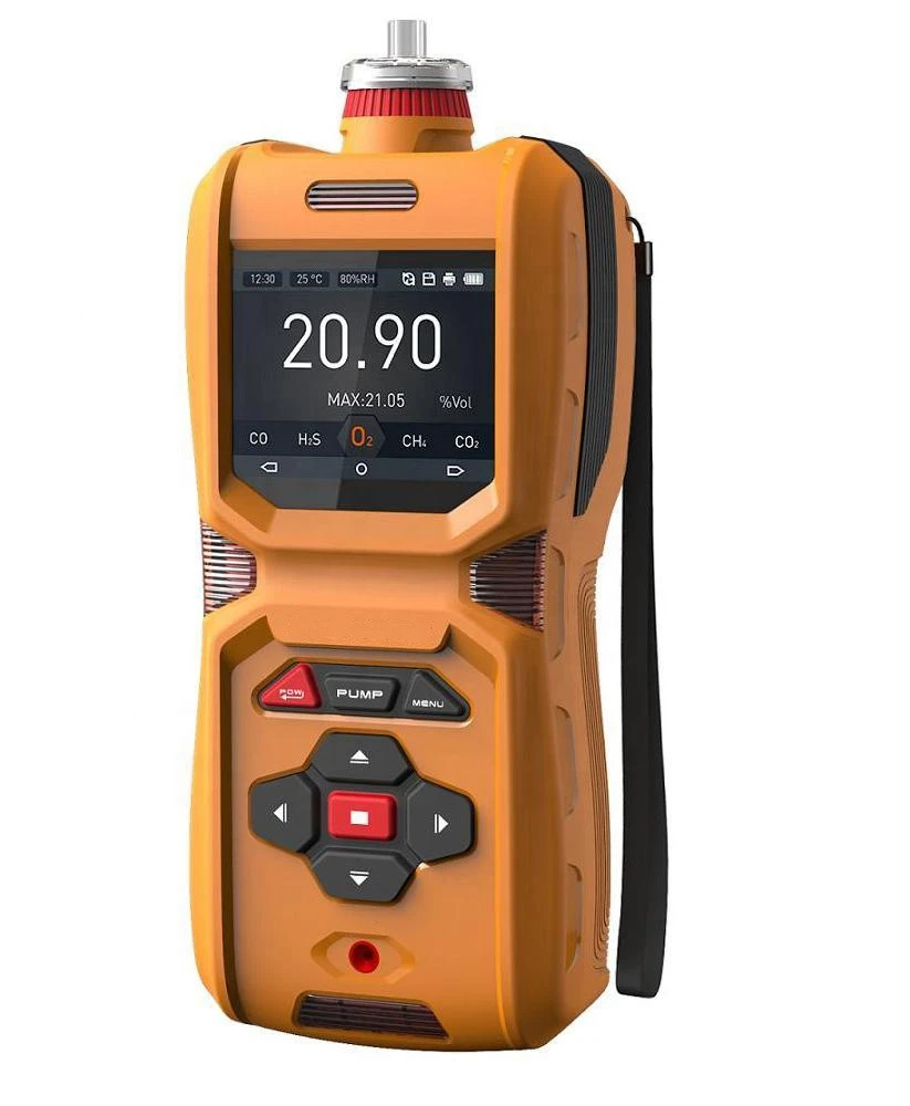 MS600- Six-in-One  Gas Detector   CO H2S O2 Ex  CO2 NOX Portable Multi Gas Analyzer