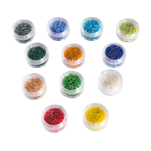 Multicolor 2mm Crystal Glass Seed Beads Approx. 9600pcs 12 Colors Jewelry Making Supply for DIY Beading JewelriesProjects