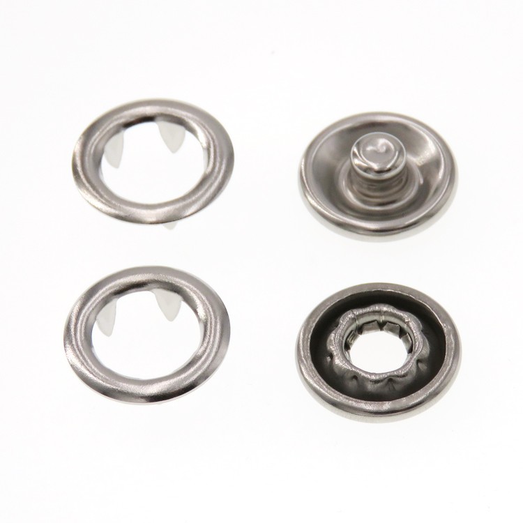 Multiple Sizes Stainless Steel Buttons Metal Press Button 4 parts Prong Ring Snap Button For Clothes