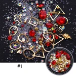 N0120 Hot Sale Metal Rivet Beads Studs Rhinestones Mixed 3D Nail Art DIY