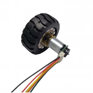 N20 12V mini gear DC motor encoder with fixed frame coupling nut rubber wheel for DIY toys science