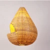 natural bamboo basket woven decorative cage project chain chandelier light rattan ball pendant suspension lamp