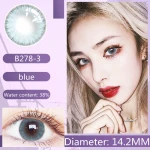 Natural Blue color contact lenses color contact lenses 1 year 14.5mm comfortable contacts lens for Big Eye with case